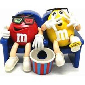 Vintage M &M's Candy Dispenser "At The Movies With 3D Glasses" Collectible Great
